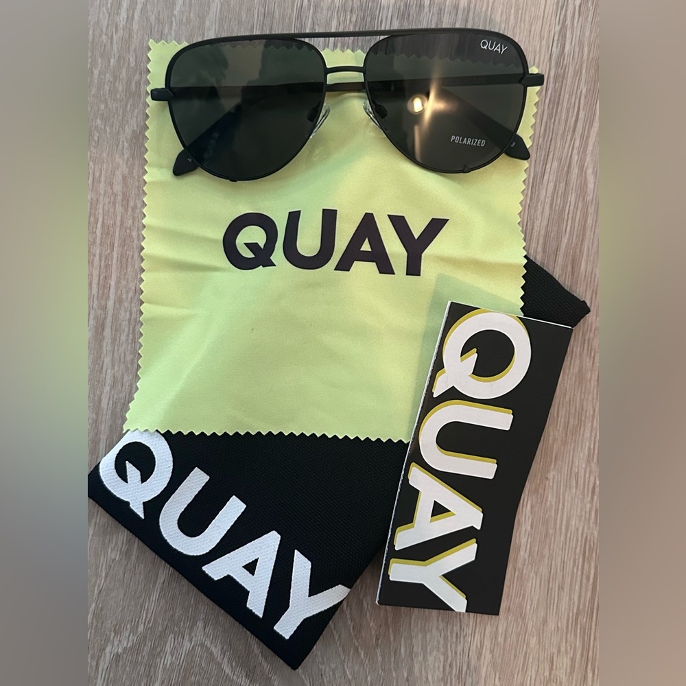 Quay|High Key Sunglasses|Polarized|Matte‎ Black|NWT